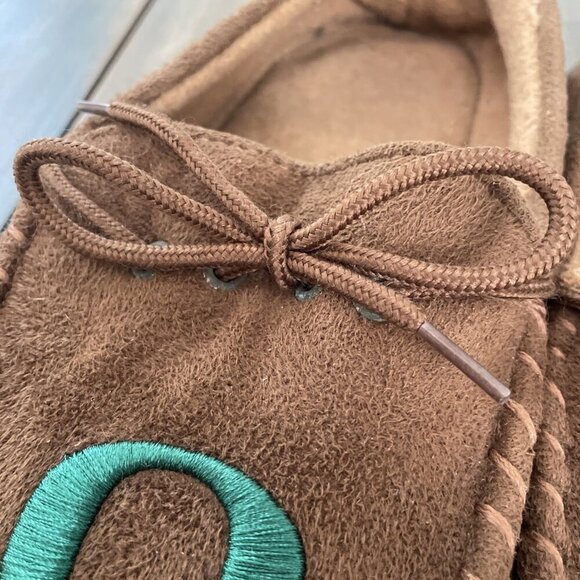 University of Oregon Ducks NCAA Brown Faux Suede Slippers - Cozy Mens 12 (XM1) - Picture 5 of 8